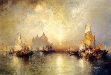 大運河への入場 ヴェニス 2 海景ボート トーマス モラン Oil Paintings